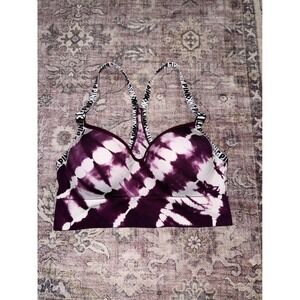 Victoria's Secret PINK Wireless Lightly Lined Tie Dye Sports Bra Purple Small